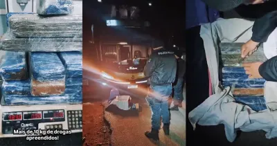 Imagem da notícia Jovem é presa com quase 10 quilos de maconha e crack em ônibus em Paranaíba